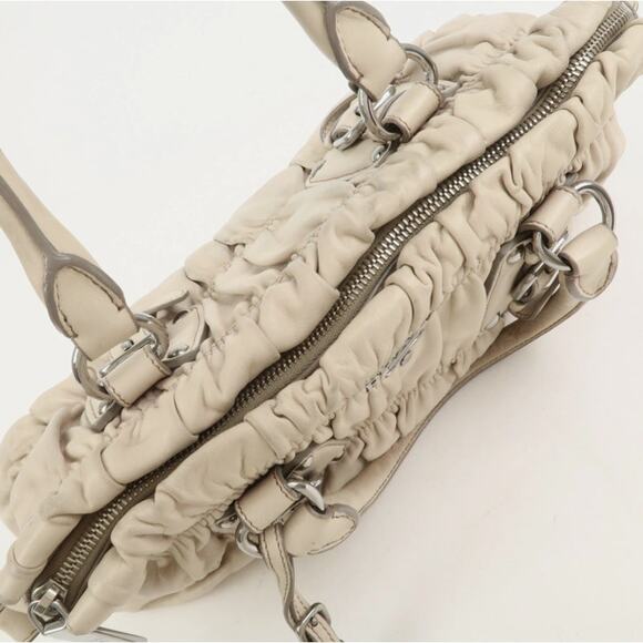 💎✨HOT BUY✨💎Authentic PRADA Nappa Leather Gathered 2Way Shoulder Bag - Picture 9 of 15